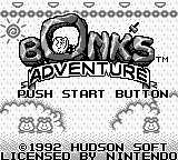 Bonk's Adventure title screen for GameBoy